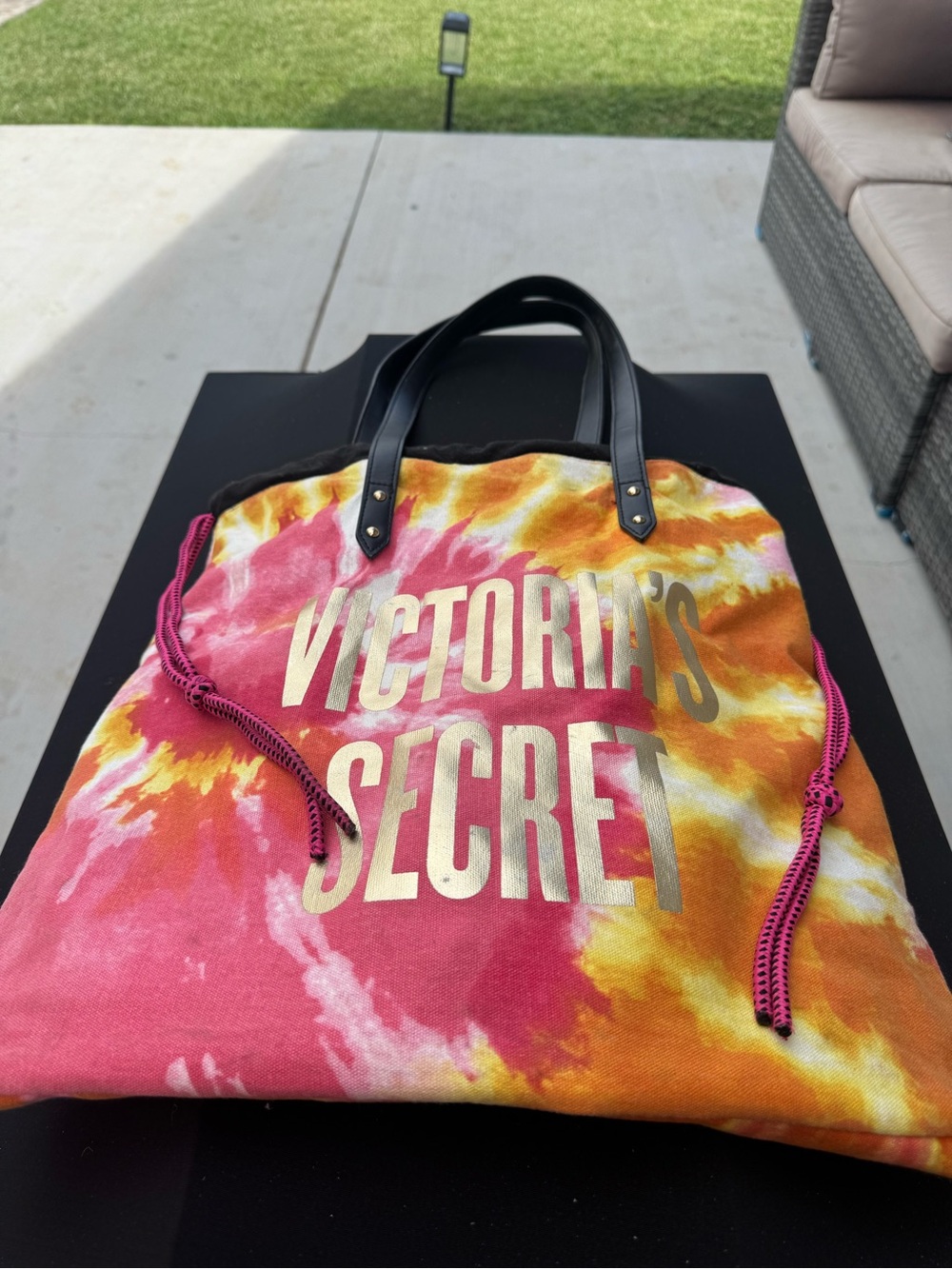 Victoria's Secret Pink, Orange & Yellow Tie-Dye Beach SUMMER bag/tote